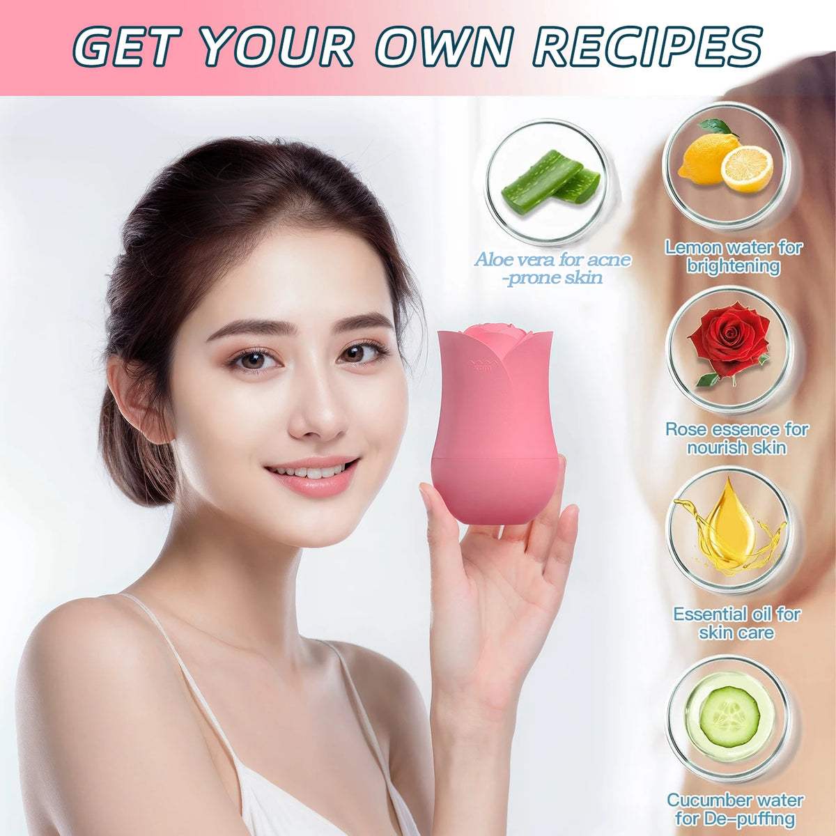 Rose-Shaped Facial Ice Roller