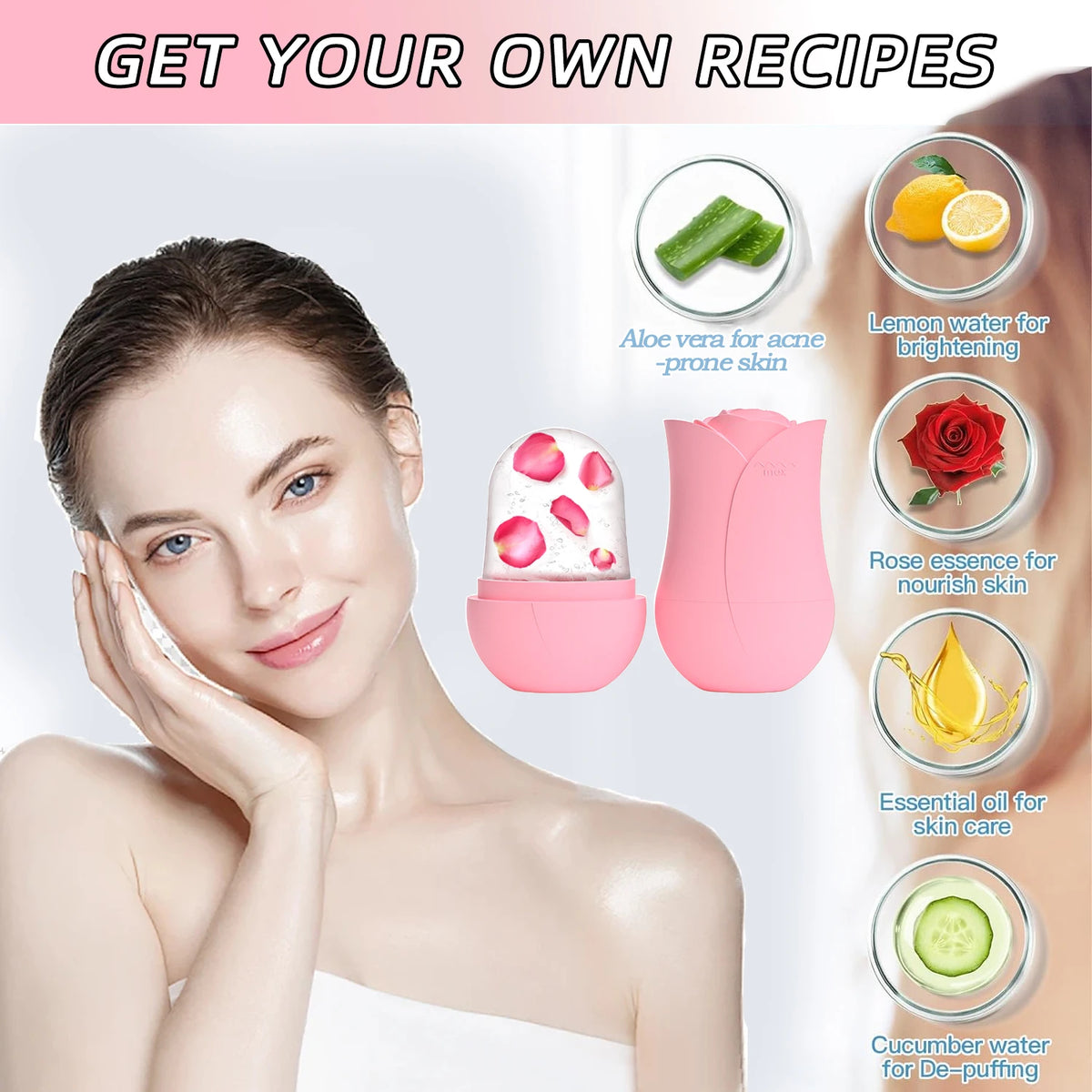 Rose-Shaped Facial Ice Roller