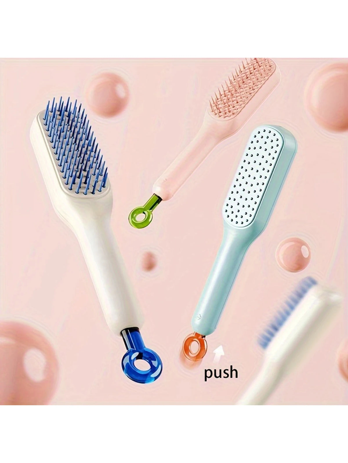 Self-Cleaning Anti-Static Hairbrush
